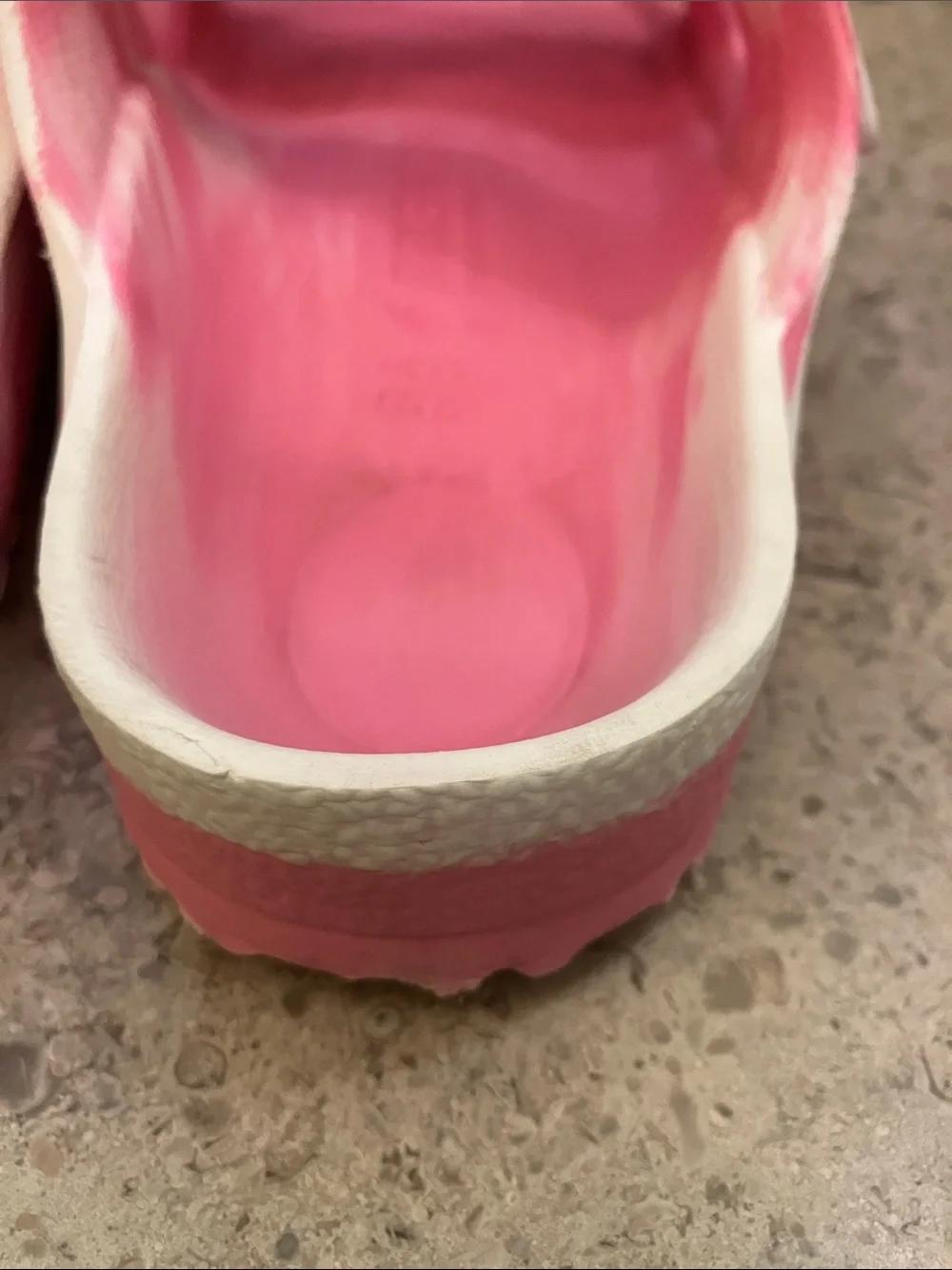 BIRKENSTOCK Kids Pink/White Swirl Pattern Two-Buckle EVA Slides Size 34/ 3-3.5 U